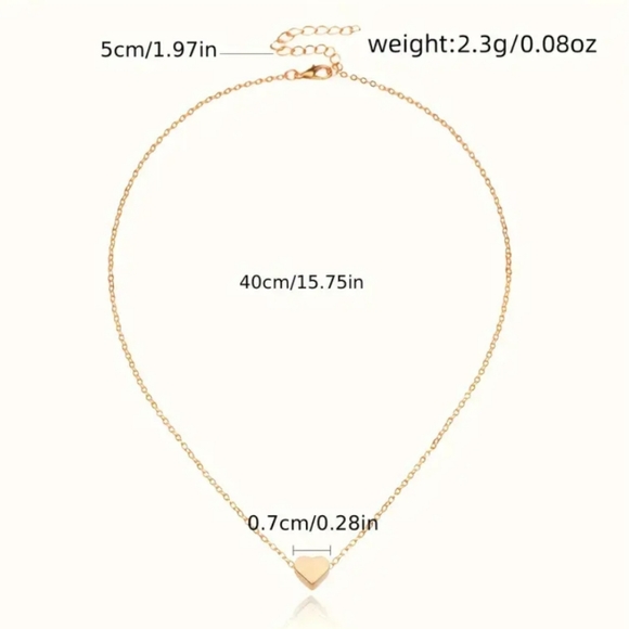 Gold Heart Pendant Necklace - Picture 2 of 3
